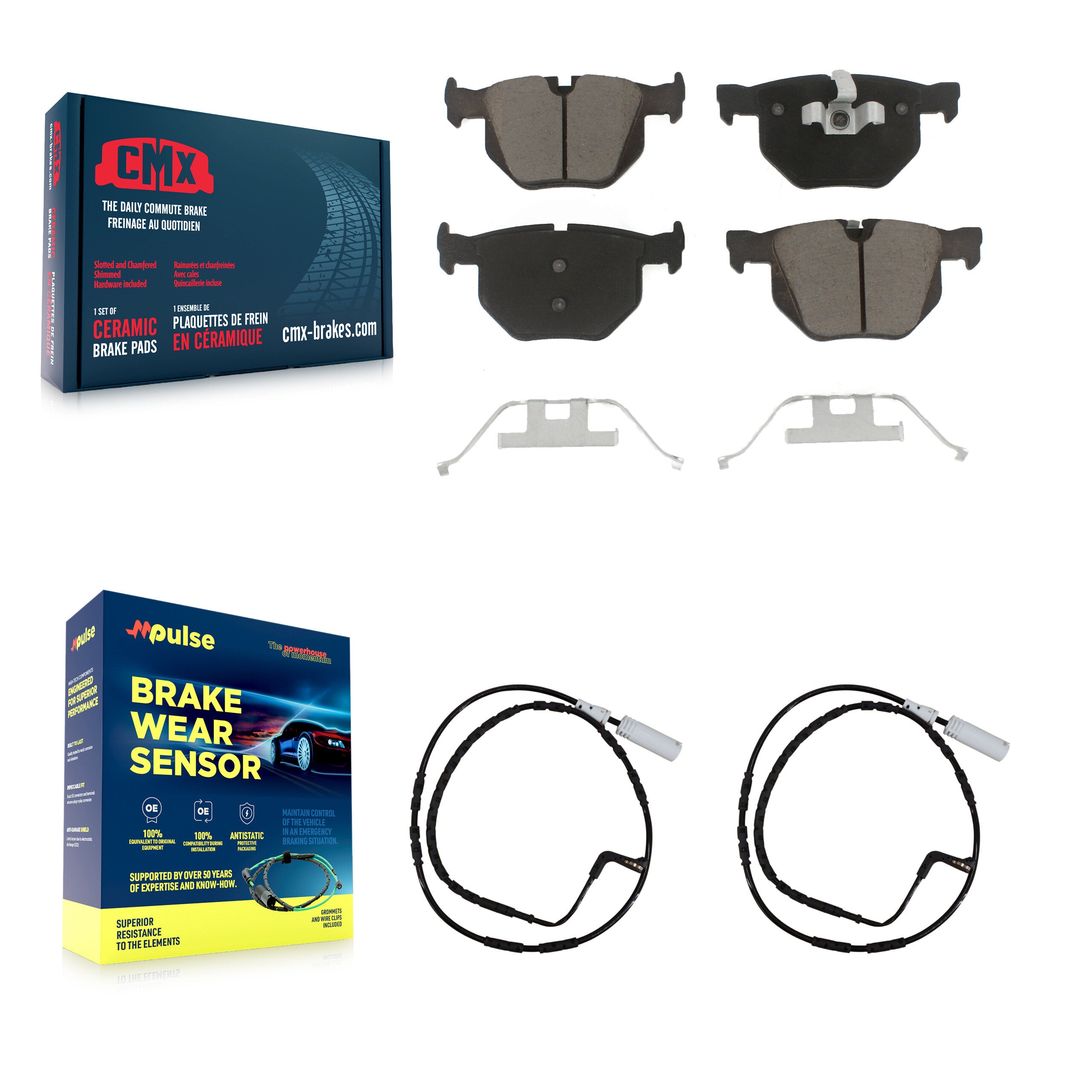 Rear Ceramic Disc Brake Pad And Wear Sensor Kit For BMW 335i xDrive 335xi 330i 330xi 335d KCW-100921
