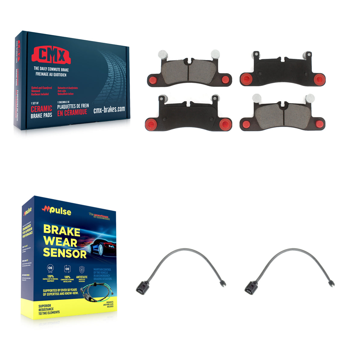 Rear Ceramic Disc Brake Pads And Wear Sensors Kit For Porsche Cayenne with Harness KCW-100923