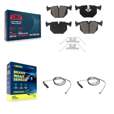 Rear Ceramic Disc Brake Pads And Wear Sensors Kit For BMW 330Ci 330i 330xi 3.0L KCW-100929