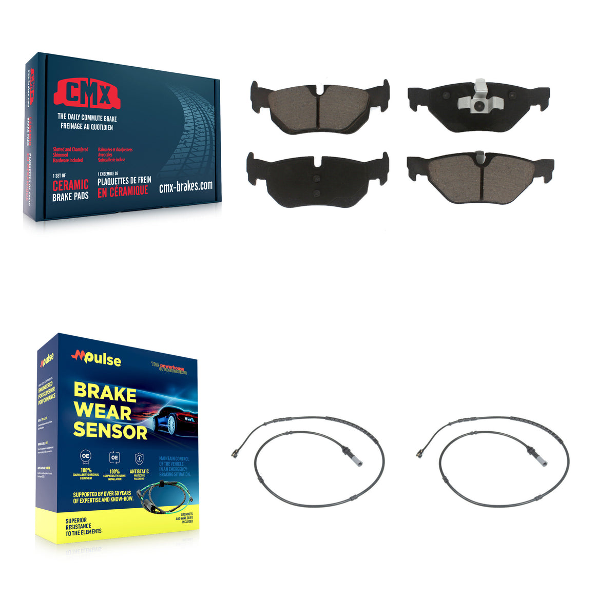 Rear Ceramic Disc Brake Pads And Wear Sensors Kit For 2013 BMW 328i xDrive 3.0L KCW-100933