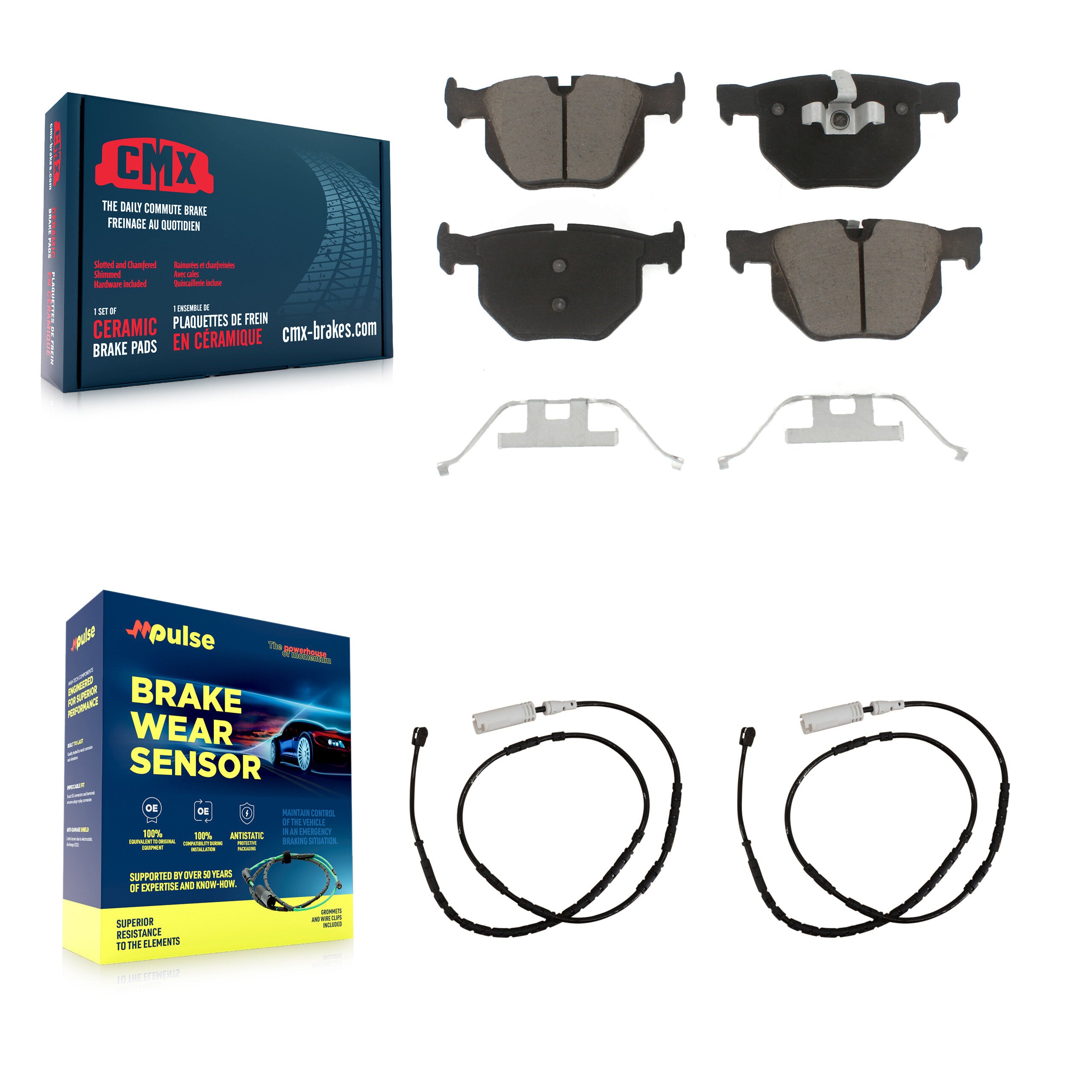 Rear Ceramic Disc Brake Pads And Wear Sensor Kit For 2013-2015 BMW X1 xDrive35i with 3.0L KCW-100939