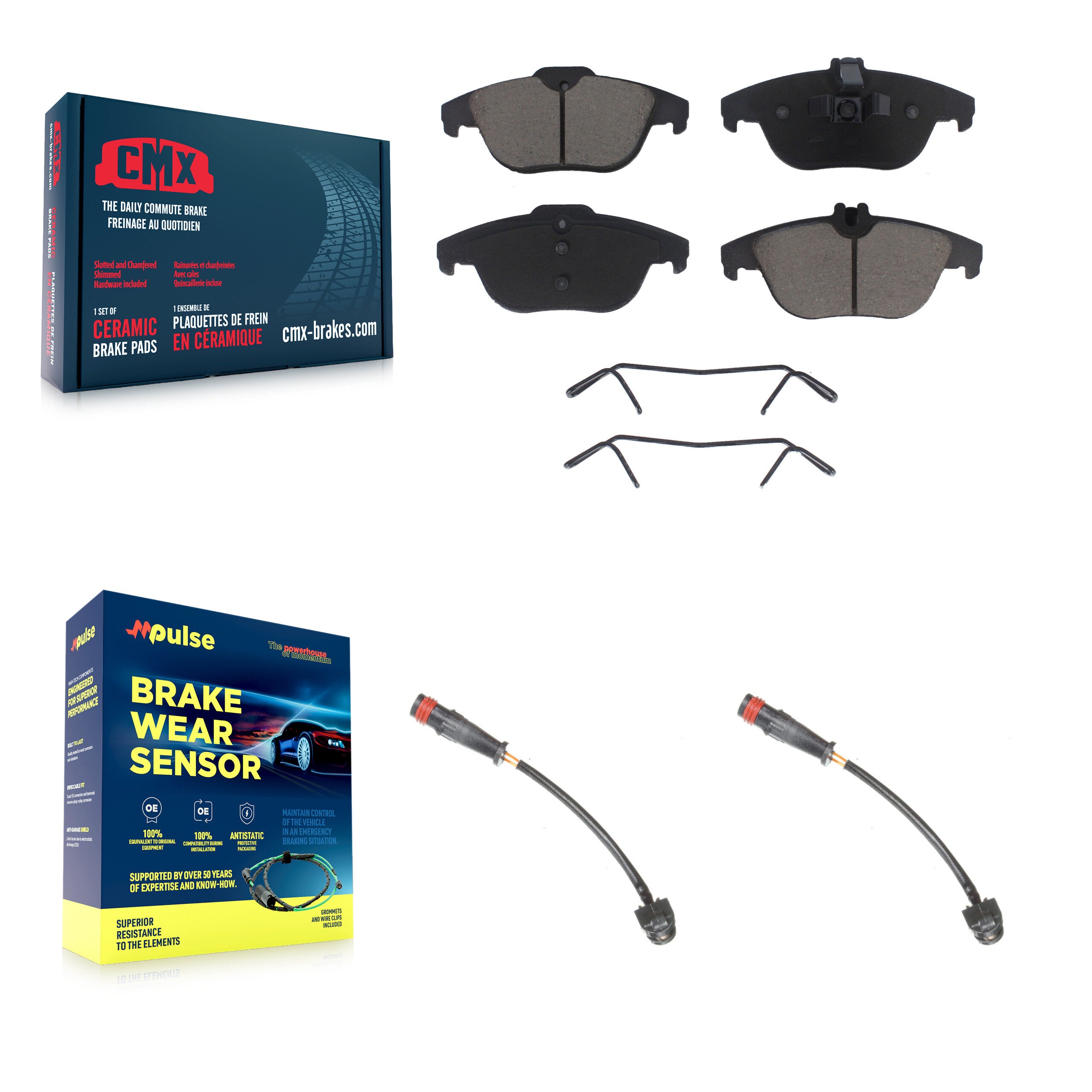 Rear Ceramic Disc Brake Pads And Wear Sensors Kit For 2011 Mercedes-Benz C63 AMG 6.3L KCW-100942