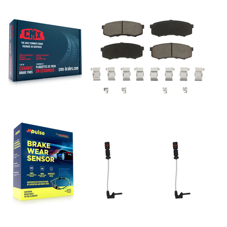 Rear Ceramic Disc Brake Pads And Wear Sensors Kit For 2000 Mercedes-Benz C43 AMG 4.3L KCW-100944
