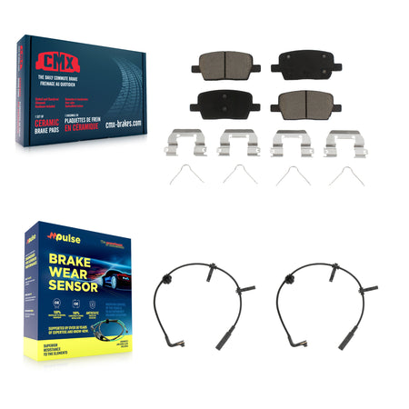 Rear Ceramic Brake Pad & Wear Sensor Kit For Cadillac CT6 With 345mm Diameter Front Rotor KCW-100950
