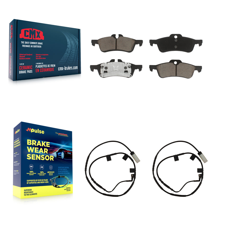 Rear Ceramic Disc Brake Pads And Wear Sensors Kit For 2006 Mini Cooper 1.6L KCW-100957