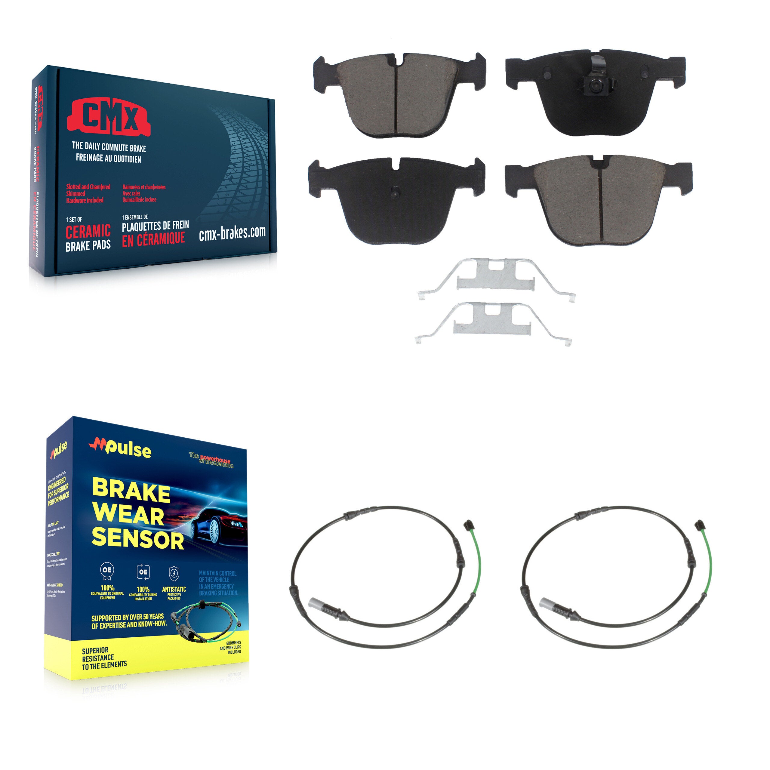Rear Ceramic Disc Brake Pads And Wear Sensors Kit For BMW 535i GT xDrive 550i KCW-100967