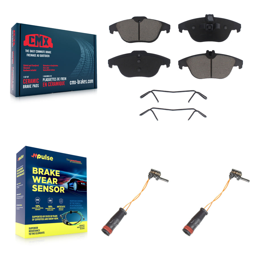 Rear Ceramic Brake Pad And Wear Sensor Kit For Mercedes-Benz C300 GLK350 GLK250 E350 C350 KCW-100969