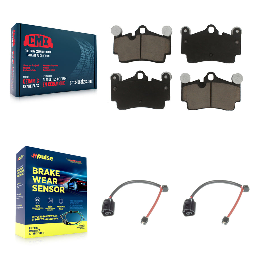Rear Ceramic Disc Brake Pads And Wear Sensors Kit For Porsche Cayenne KCW-100982