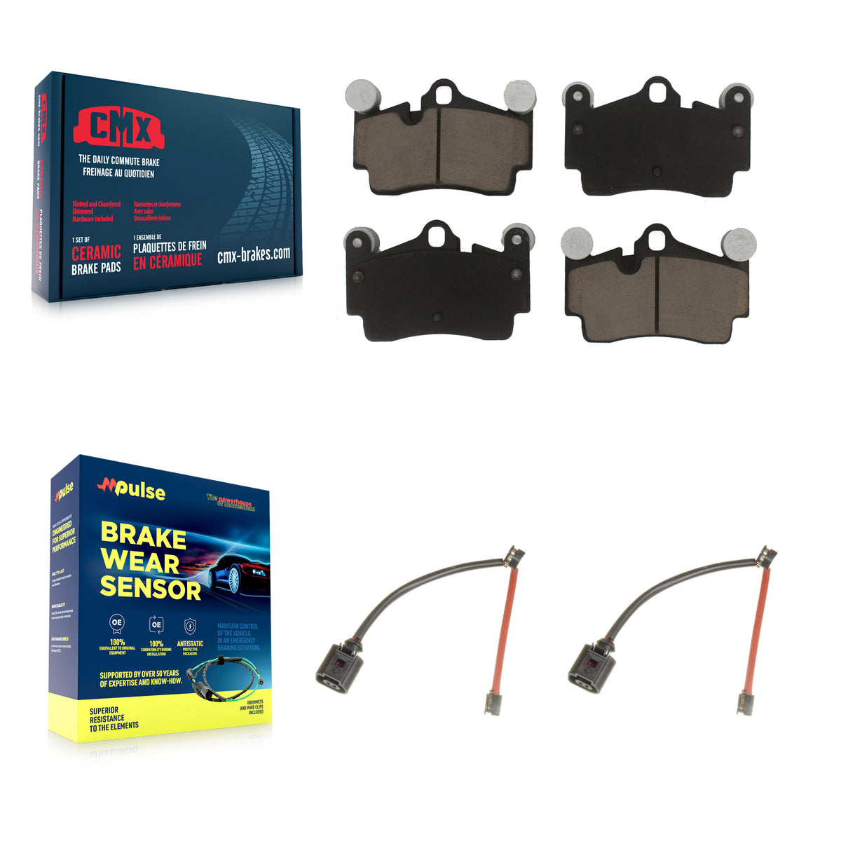 Rear Ceramic Brake Pad And Wear Sensor Kit For Audi Q7 Porsche Cayenne Volkswagen Touareg KCW-100983