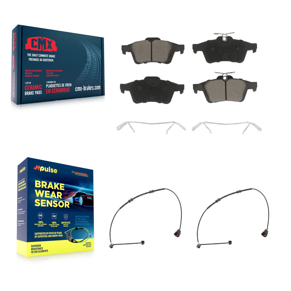 Rear Ceramic Disc Brake Pads Wear Sensor Kit For Jaguar XK XKR 4.2L with rear brakes KCW-100984