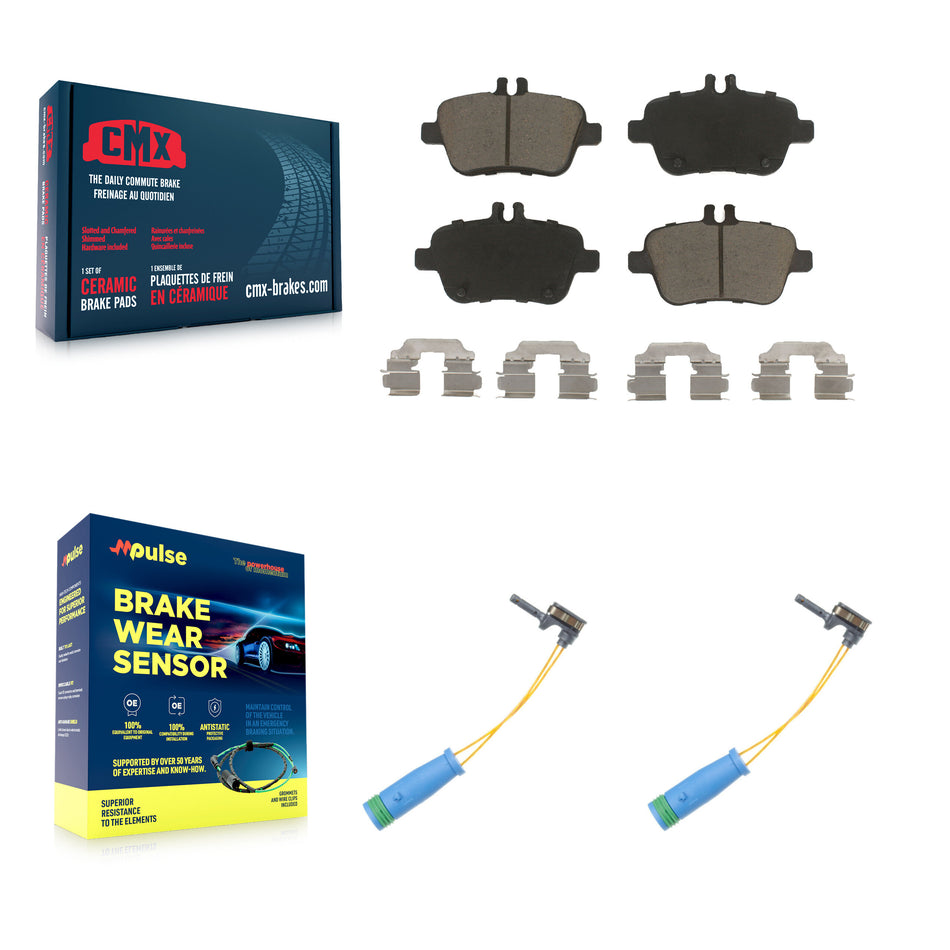 Rear Ceramic Disc Brake Pads And Wear Sensors Kit For Mercedes-Benz CLA250 GLA250 2.0L KCW-100998