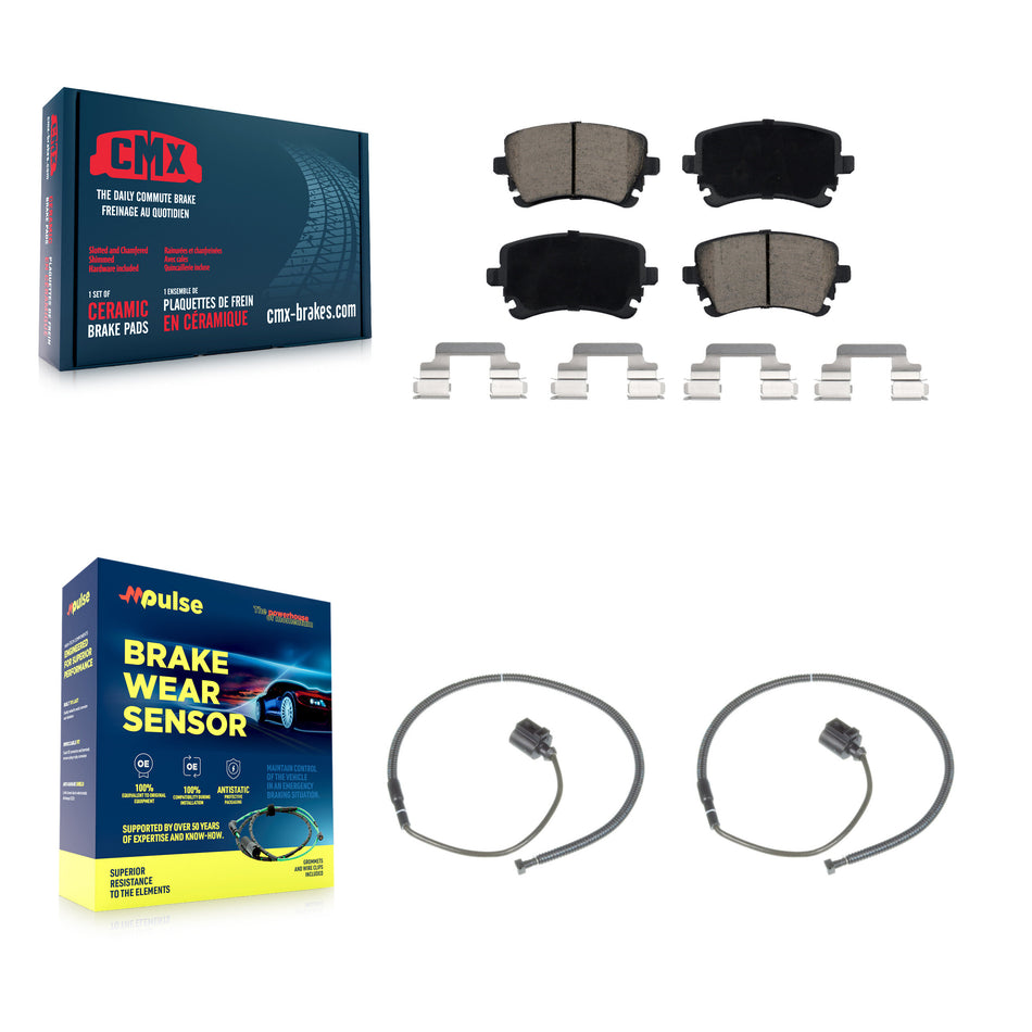 Rear Ceramic Disc Brake Pads And Wear Sensors Kit For Volkswagen Phaeton Audi S6 KCW-100999