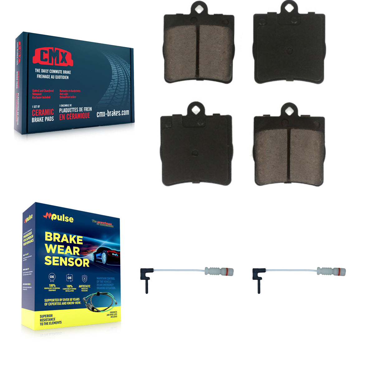 Rear Ceramic Brake Pad & Wear Sensor Kit For Chrysler Crossfire Mercedes-Benz SLK230 C230 KCW-101004