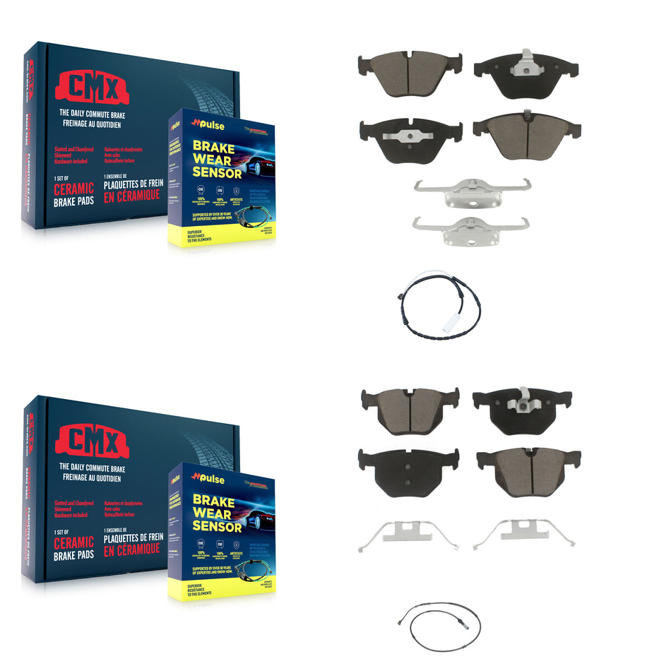 Front Rear Ceramic Disc Brake Pads And Wear Sensors Kit For BMW 335i xDrive KCW-101009