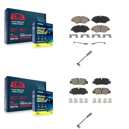 Front Rear Ceramic Disc Brake Pad And Extra Wear Sensor Kit For Mercedes-Benz Metris 2.0L KCW-101020