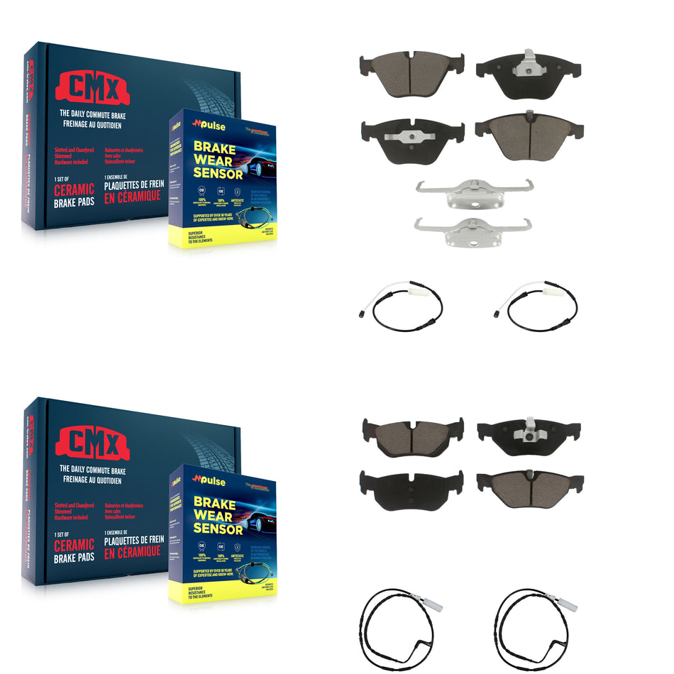 Front Rear Ceramic Disc Brake Pads And Wear Sensors Kit For BMW 323i 328i KCW-101025