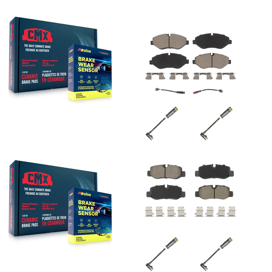 Front Rear Ceramic Disc Brake Pad And Extra Wear Sensor Kit For Mercedes-Benz Metris 2.0L KCW-101031