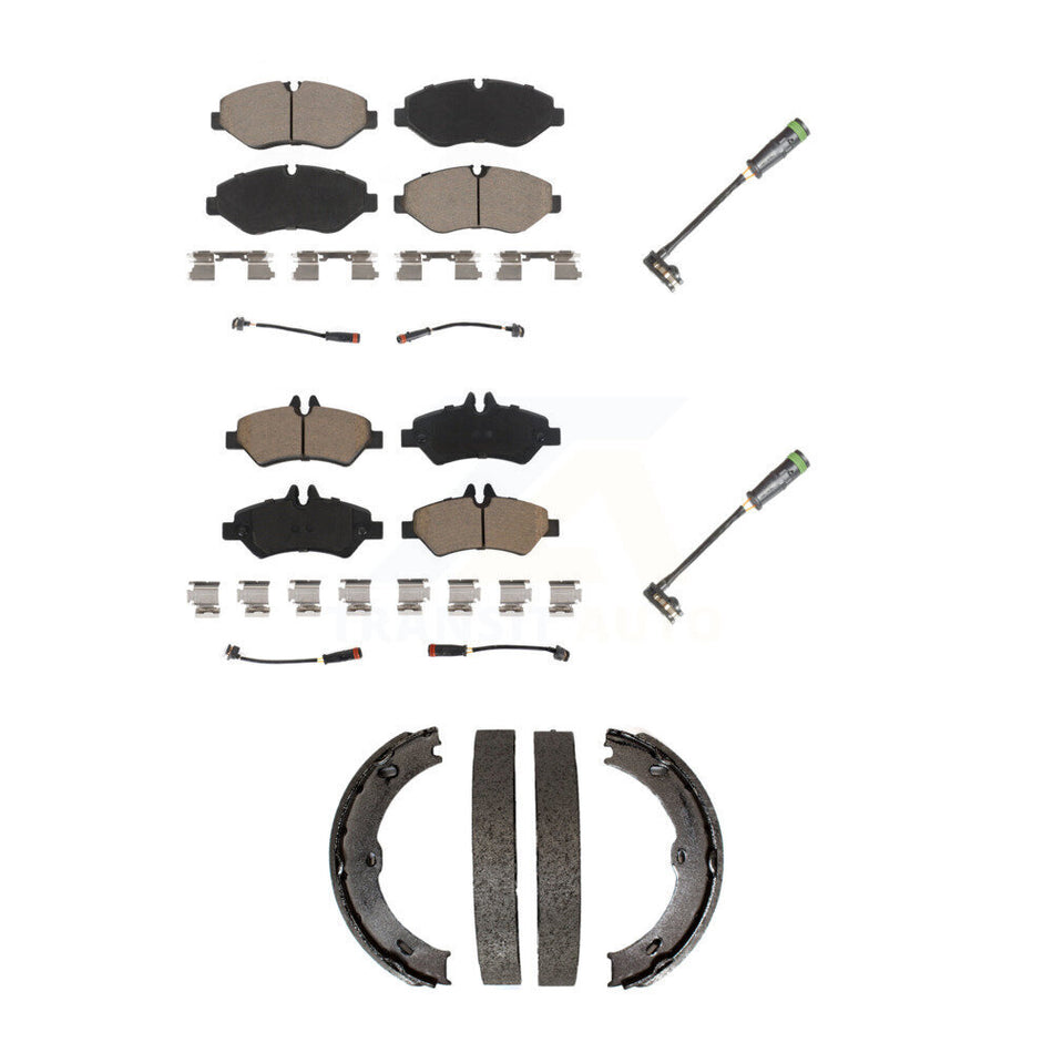 Front Rear Ceramic Brake Pad & Extra Wear Sensor Kit (5Pc) For Freightliner Sprinter 2500 KCW-101035