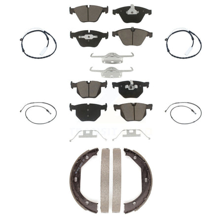Front Rear Ceramic Disc Brake Pads And Wear Sensors Kit (7Pc) For BMW 335i xDrive KCW-101046
