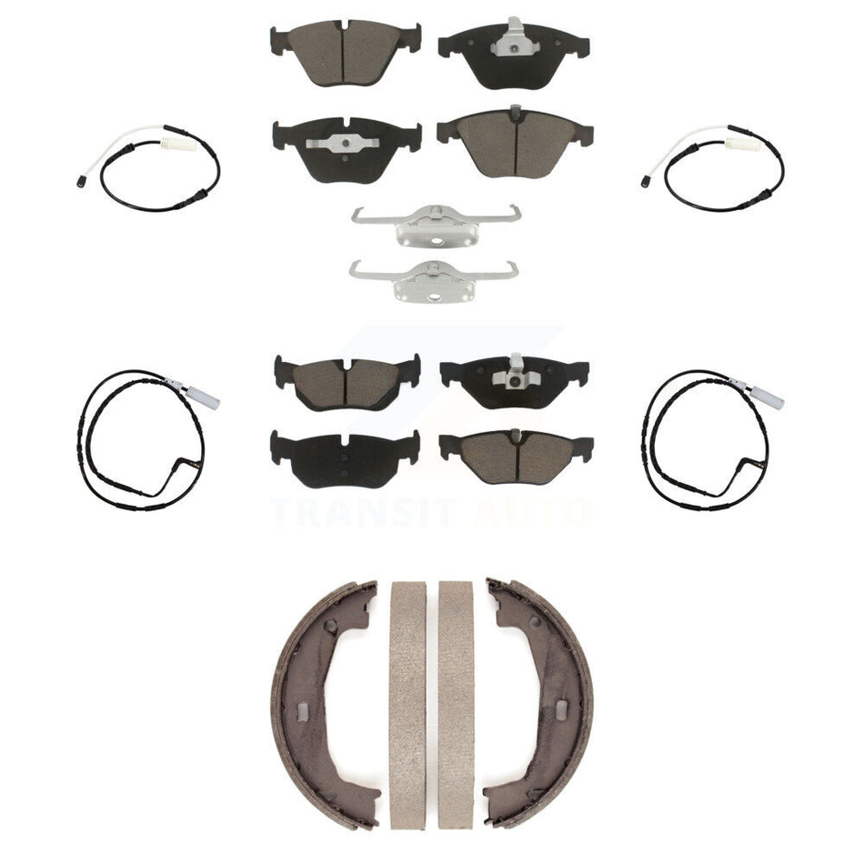 Front Rear Ceramic Disc Brake Pads And Wear Sensors Kit (7Pc) For BMW 323i 328i KCW-101051