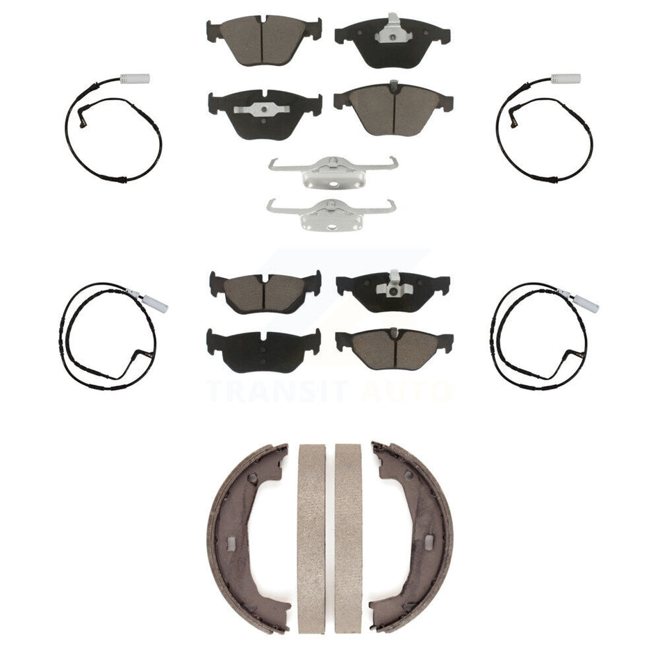 Front Rear Ceramic Disc Brake Pads And Wear Sensors Kit (7Pc) For BMW 328i 323i KCW-101052