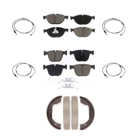 Front Rear Ceramic Disc Brake Pads And Wear Sensor Kit (7Pc) For 2012 BMW 750i GAS engine KCW-101054