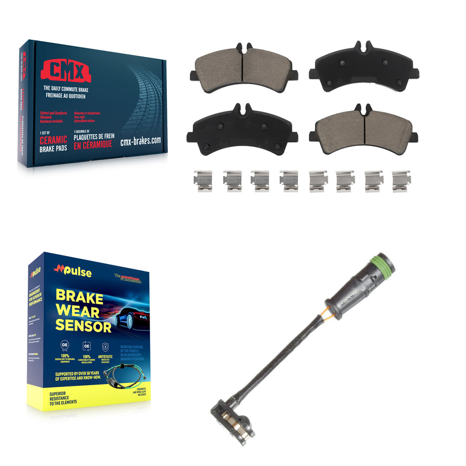 Rear Ceramic Disc Brake Pads And Wear Sensors Kit For Freightliner Sprinter 3500 KCW-101059