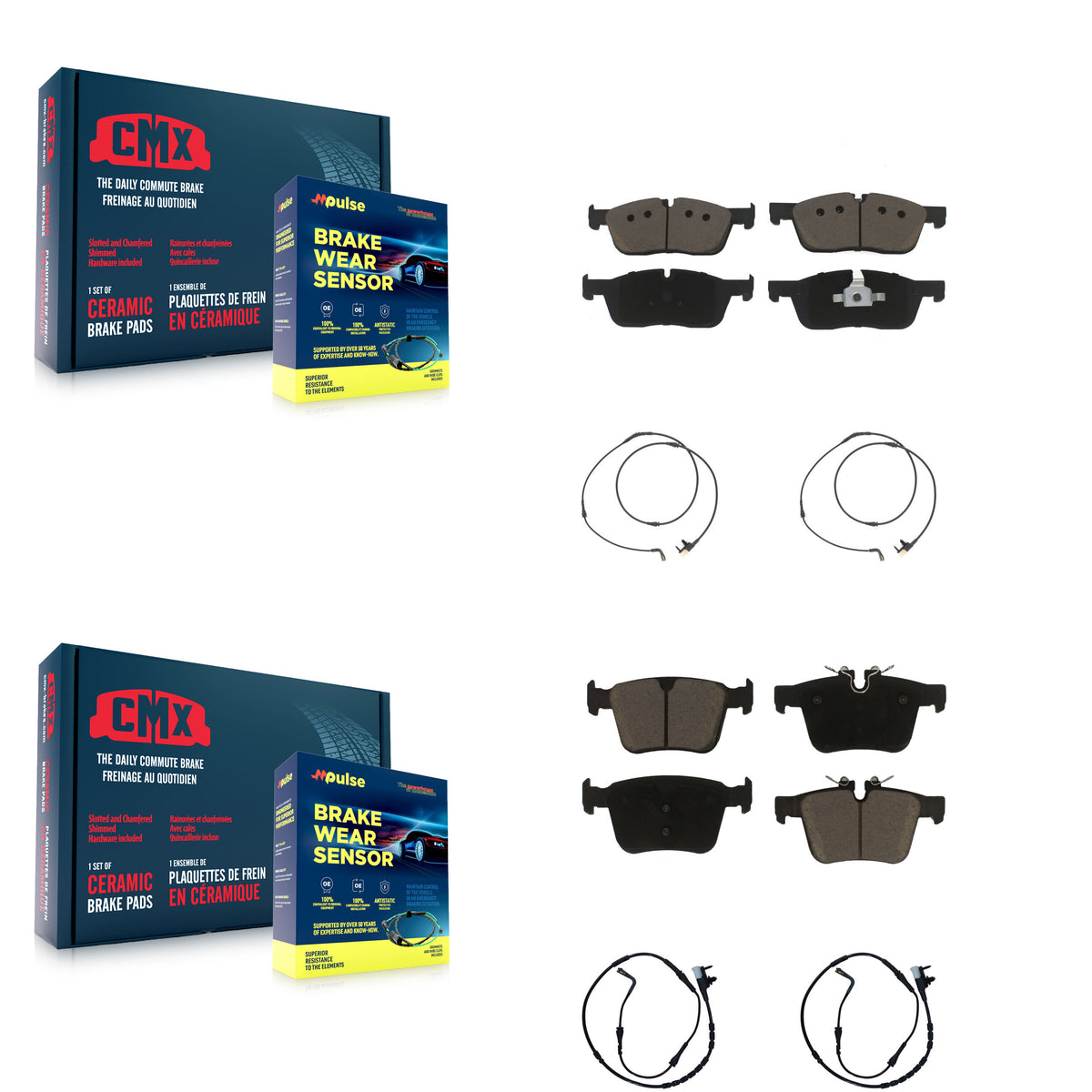 Front Rear Ceramic Brake Pad And Wear Sensor Kit For Jaguar F-Pace Land Rover Range Velar KCW-101075