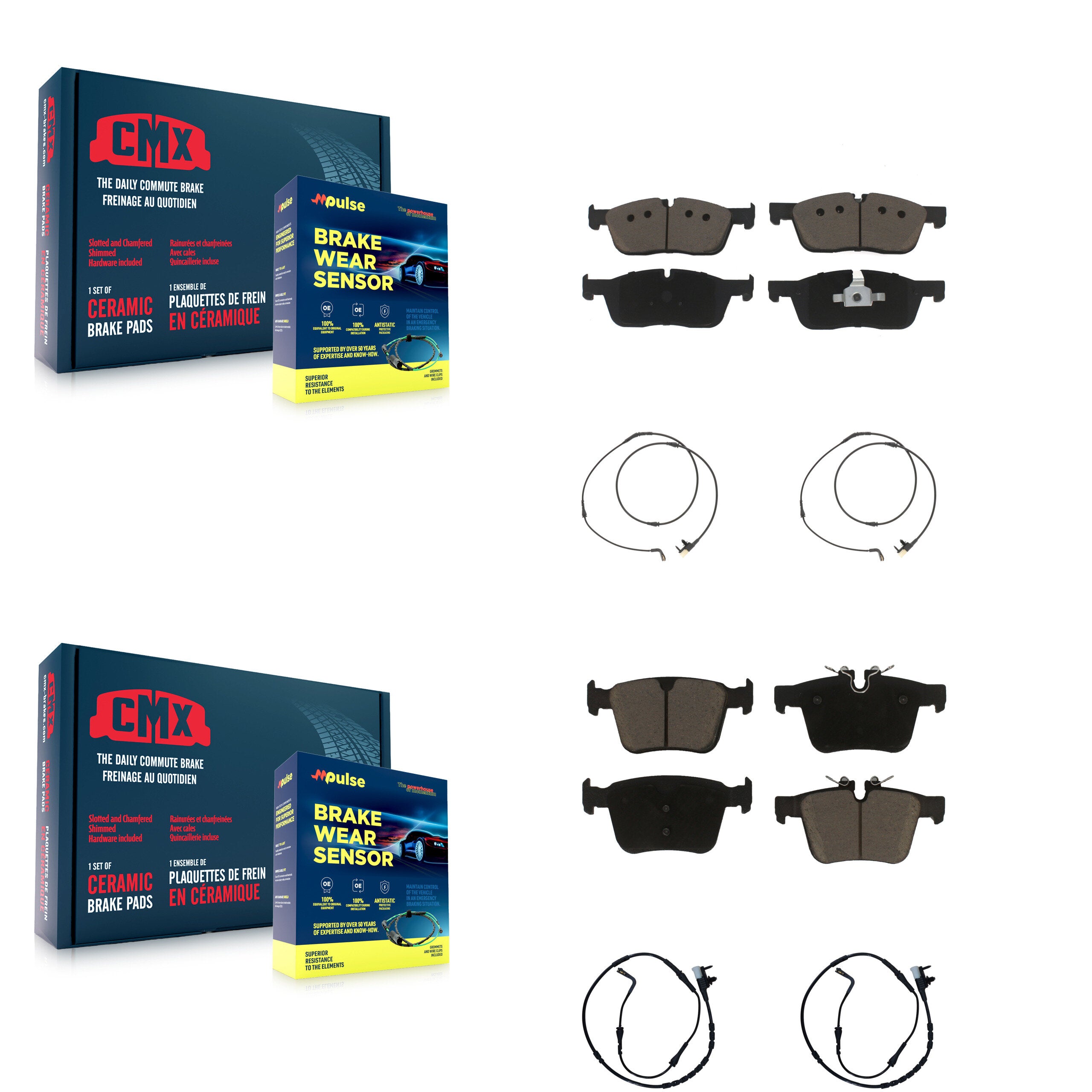 Front Rear Ceramic Brake Pad And Wear Sensor Kit For Jaguar F-Pace Land Rover Range Velar KCW-101075