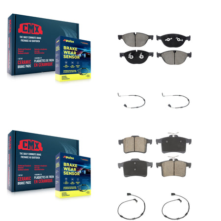 Front Rear Ceramic Disc Brake Pads And Wear Sensor Kit For Jaguar XF XJ XFR XKR XFR-S XJR KCW-101080