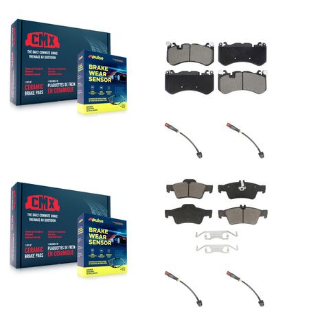 Front Rear Ceramic Disc Brake Pads And Wear Sensors Kit For Mercedes-Benz SL63 AMG SL65 KCW-101096