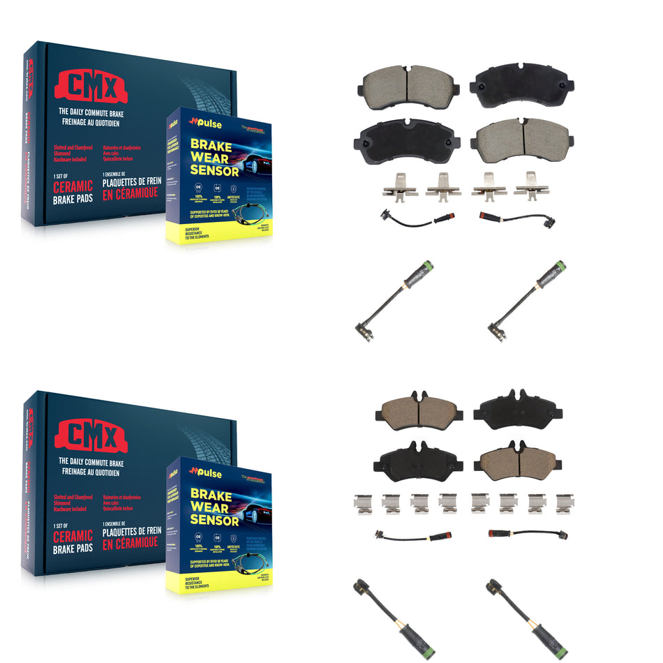 Front Rear Ceramic Disc Brake Pad & Extra Wear Sensor Kit For Mercedes-Benz Sprinter 3500 KCW-101106