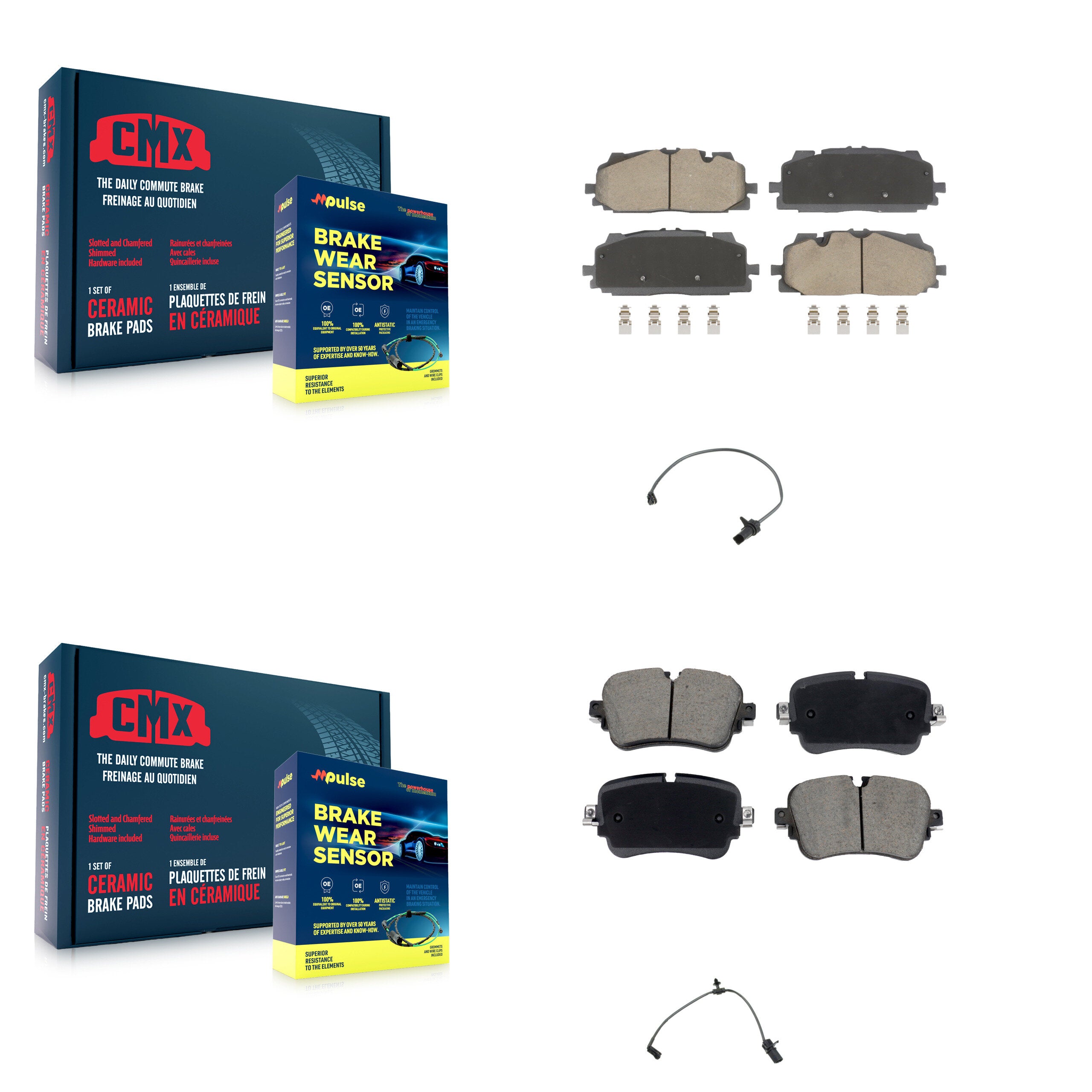Front Rear Ceramic Disc Brake Pads And Wear Sensors Kit For Audi Q7 Q8 A8 Quattro KCW-101123