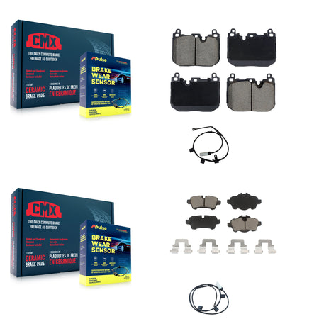 Front Rear Ceramic Disc Brake Pads And Wear Sensors Kit For Mini Cooper KCW-101131