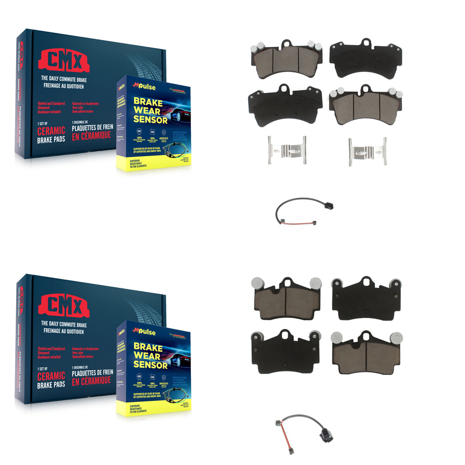 Front Rear Ceramic Disc Brake Pads And Wear Sensors Kit For Audi Q7 Porsche Cayenne KCW-101157