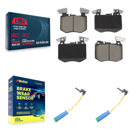 Front Ceramic Disc Brake Pads And Wear Sensor Pairs Kit For Mercedes-Benz GLC300 KCW-101185