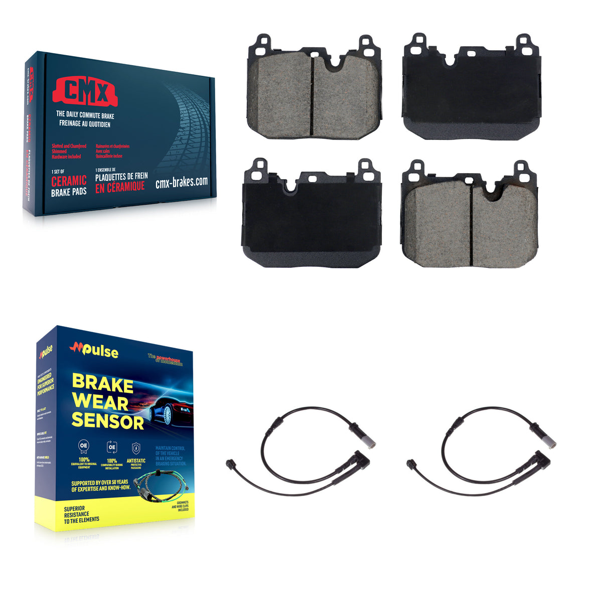 Front Ceramic Disc Brake Pads And Wear Sensor Pairs Kit For Mini Cooper KCW-101188