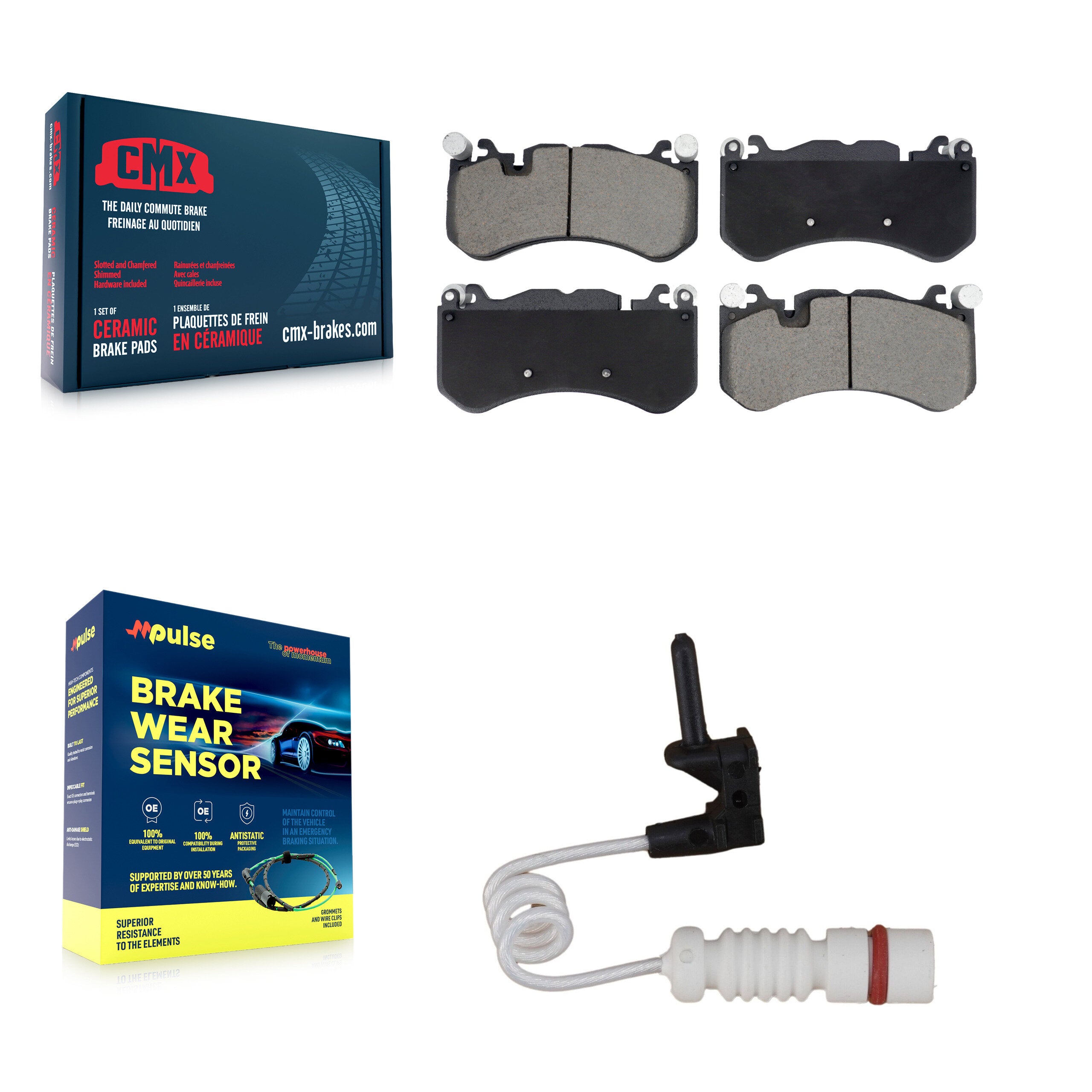 Front Ceramic Brake Pads Wear Sensor Kit For Mercedes-Benz G63 AMG with 315mm Rotor KCW-101204