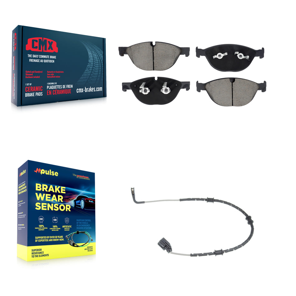 Front Ceramic Brake Pad & Wear Sensor Kit For Jaguar XF XJ XKR XFR F-Type XKR-S XFR-S XJR KCW-101206
