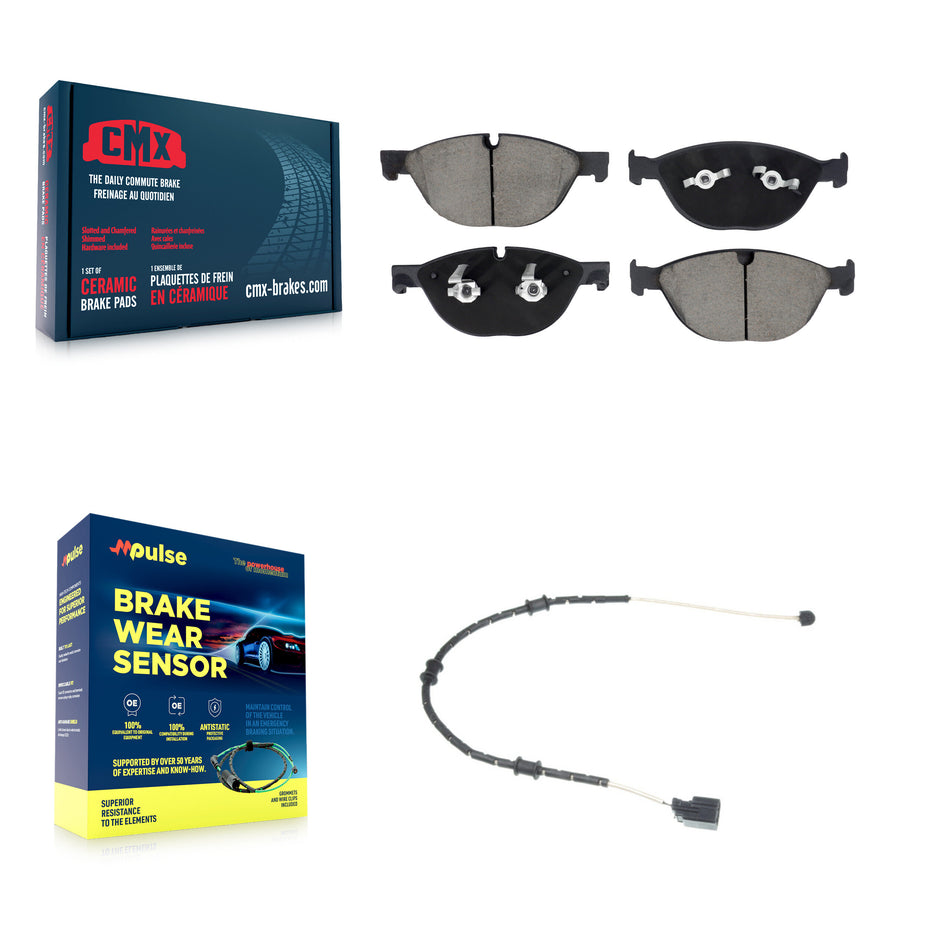 Front Ceramic Disc Brake Pads And Wear Sensors Kit For Jaguar XJ F-Type KCW-101210