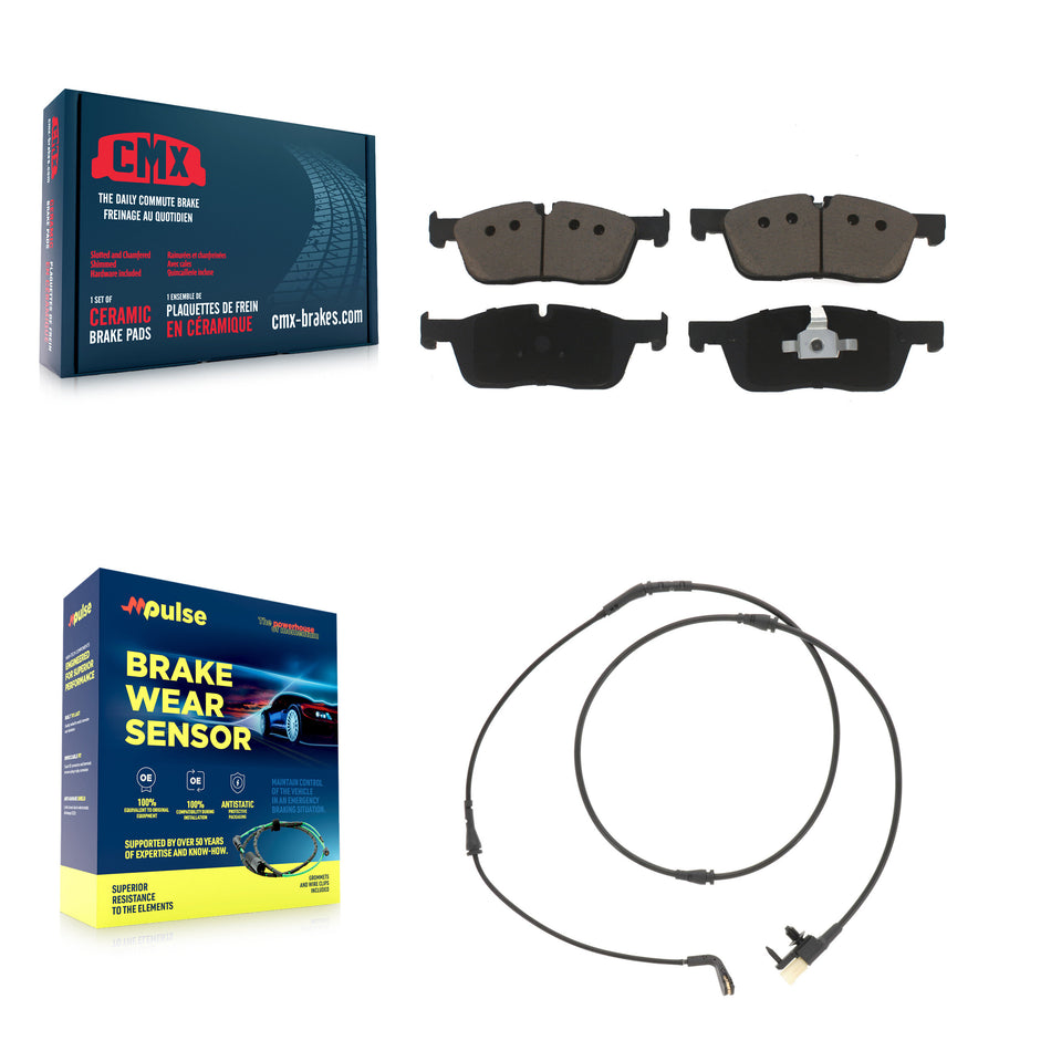 Front Ceramic Disc Brake Pad And Wear Sensor Kit For Jaguar F-Pace Land Rover Range Velar KCW-101224