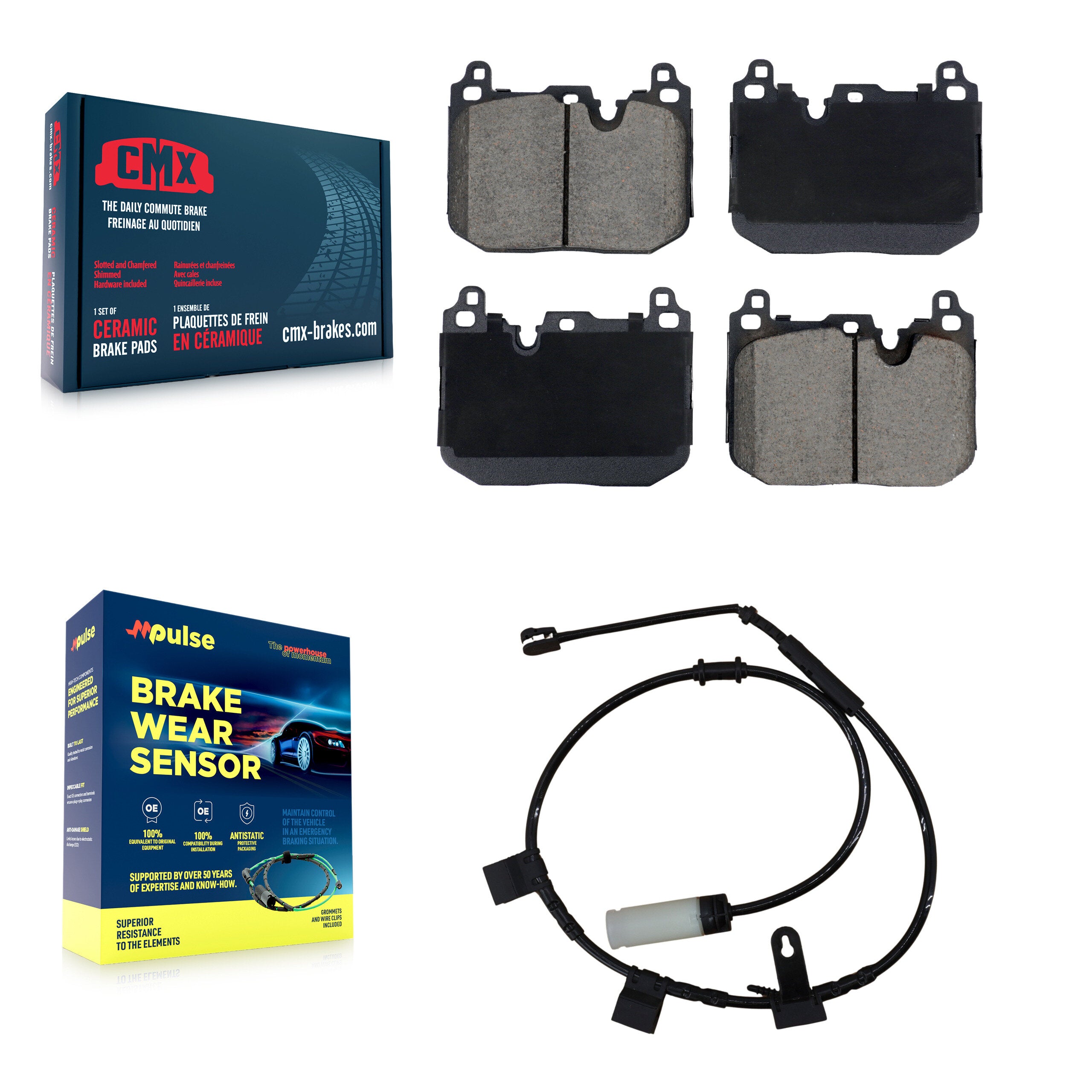 Front Ceramic Brake Pads Wear Sensor Kit For 15 Mini Cooper S/John Works with 1.6L KCW-101227