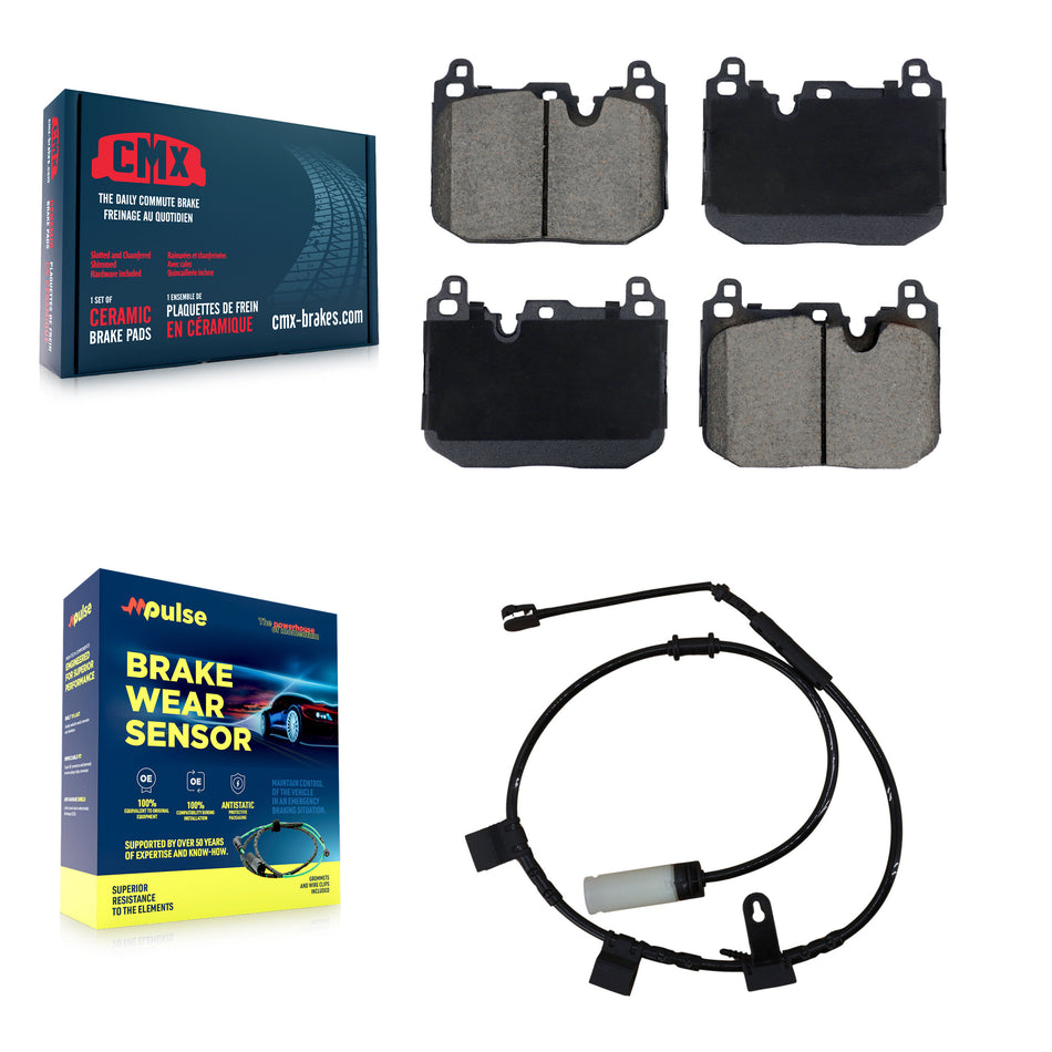 Front Ceramic Brake Pads Wear Sensor Kit For 15 Mini Cooper S/John Works with 1.6L KCW-101227