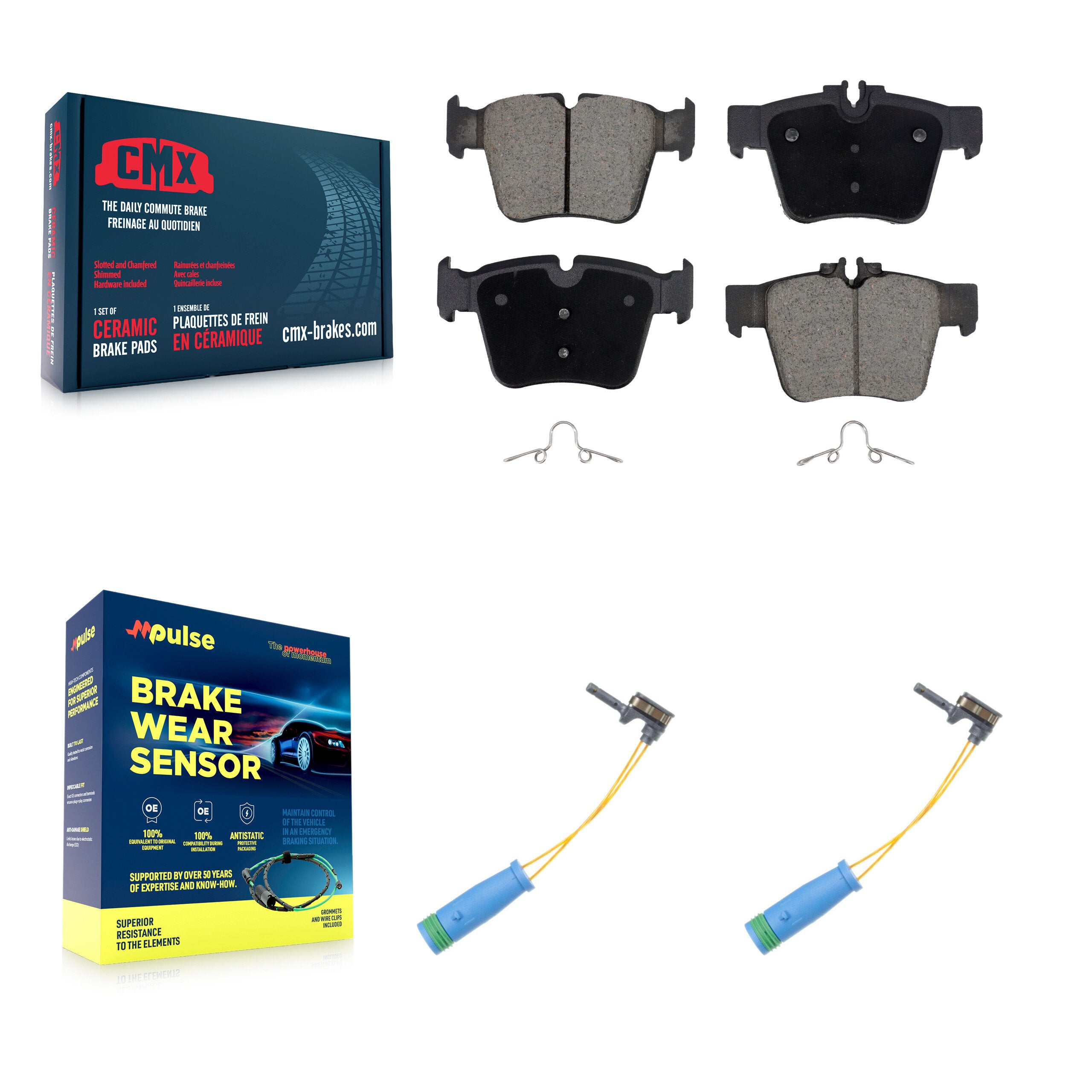 Rear Ceramic Disc Brake Pad & Wear Sensor Kit For Mercedes-Benz GLC300 C43 AMG GLC43 C450 KCW-101244