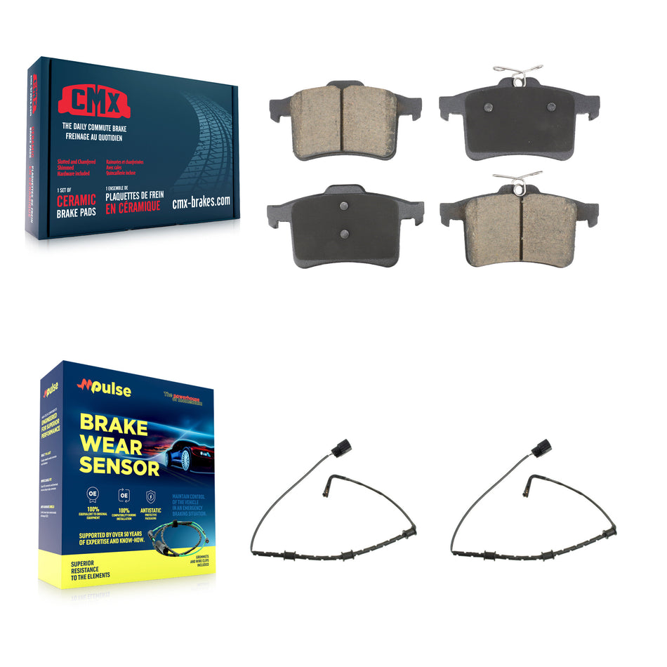 Rear Ceramic Disc Brake Pads And Wear Sensors Kit For Jaguar XJ XJR From VIN #V90866 KCW-101245