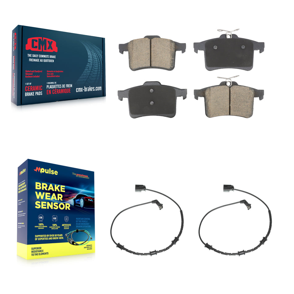 Rear Ceramic Disc Brake Pads And Wear Sensors Kit For Jaguar XF XJ XFR XKR XFR-S XJR KCW-101246