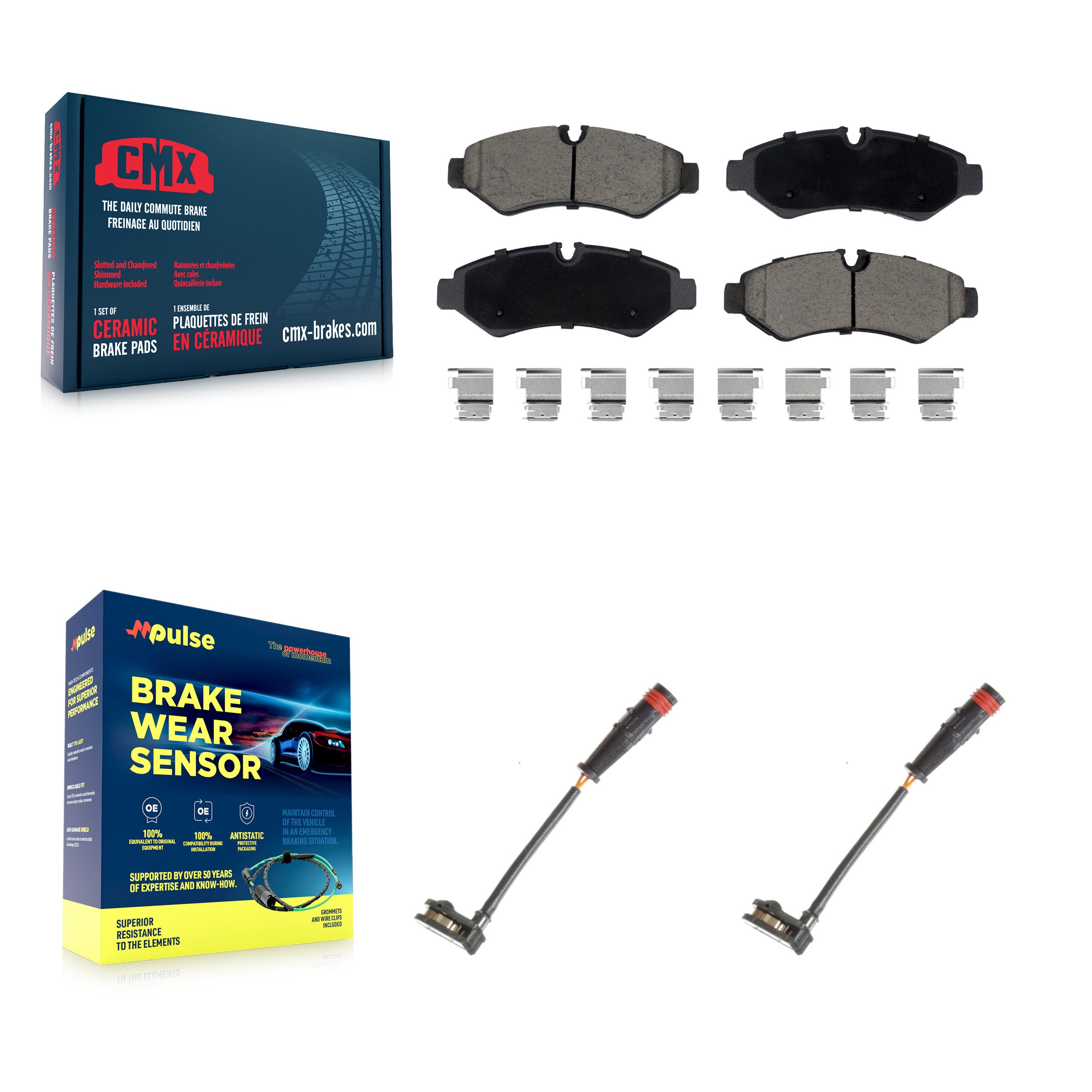 Rear Ceramic Disc Brake Pads And Wear Sensors Kit For Mercedes-Benz Sprinter 2500 1500 KCW-101247