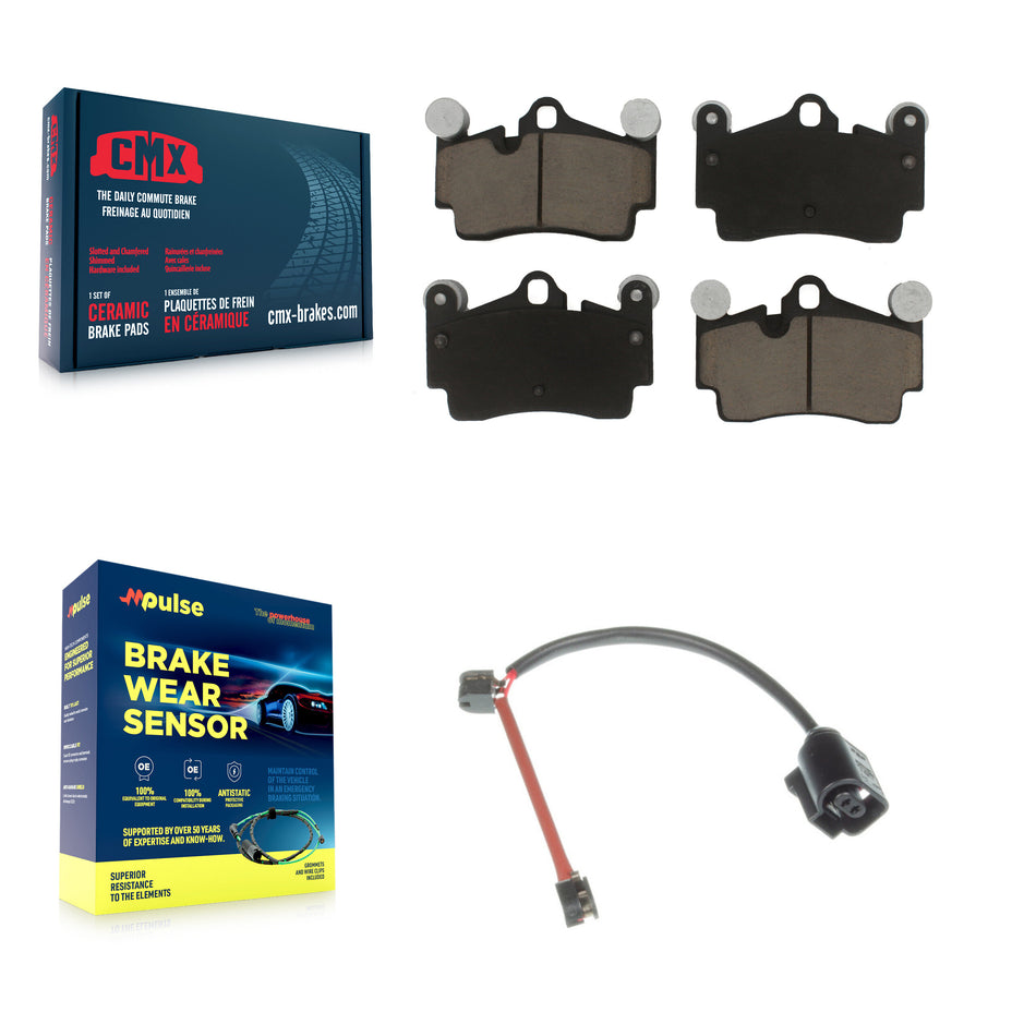 Rear Ceramic Brake Pad And Wear Sensor Kit For Audi Q7 Porsche Cayenne Volkswagen Touareg KCW-101259