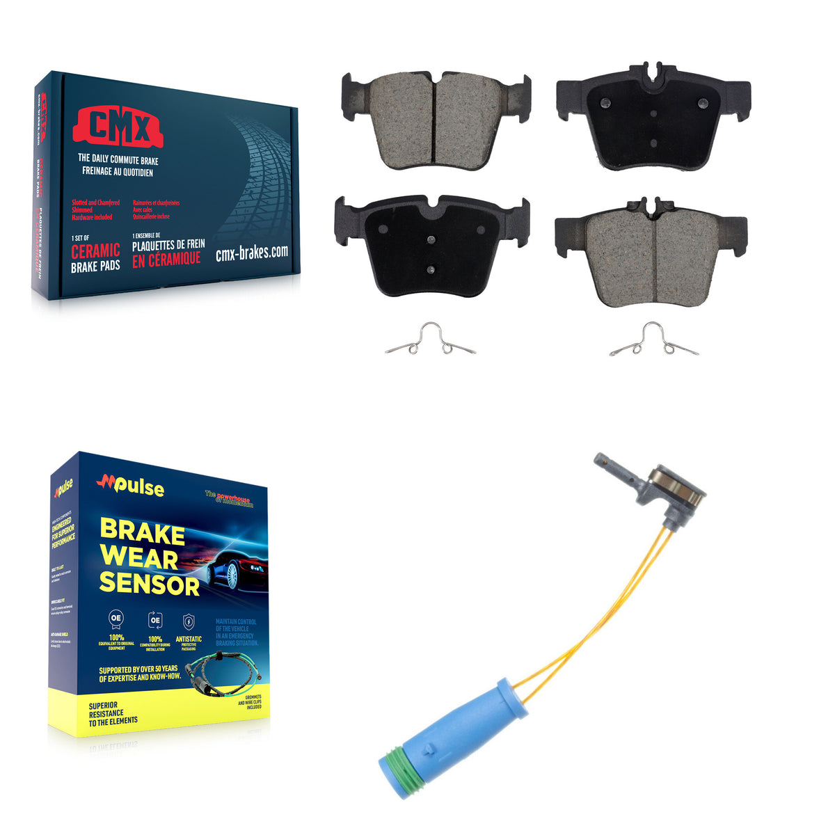 Rear Ceramic Disc Brake Pad & Wear Sensor Kit For Mercedes-Benz GLC300 C43 AMG GLC43 C450 KCW-101260