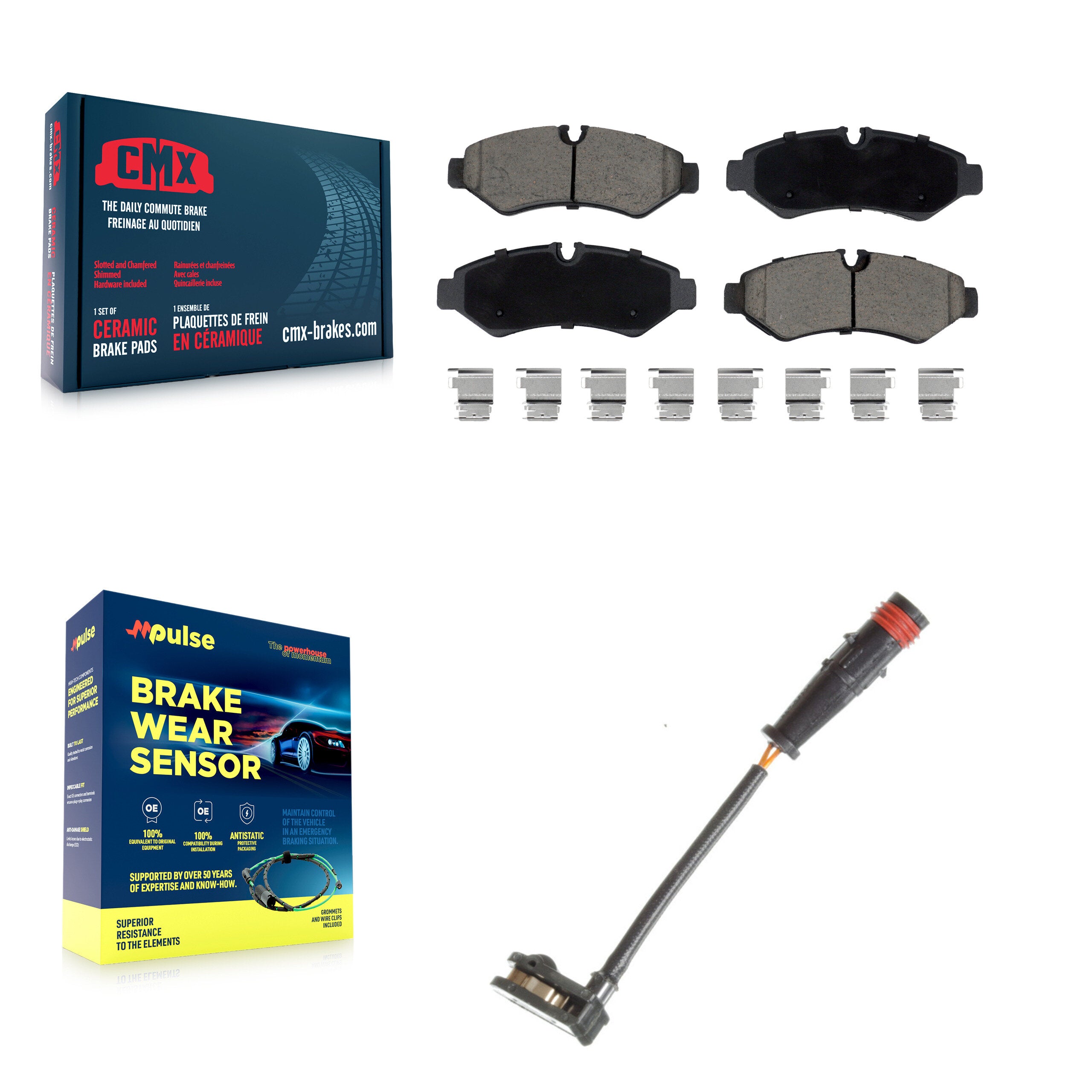 Rear Ceramic Disc Brake Pads And Wear Sensors Kit For Mercedes-Benz Sprinter 2500 1500 KCW-101263